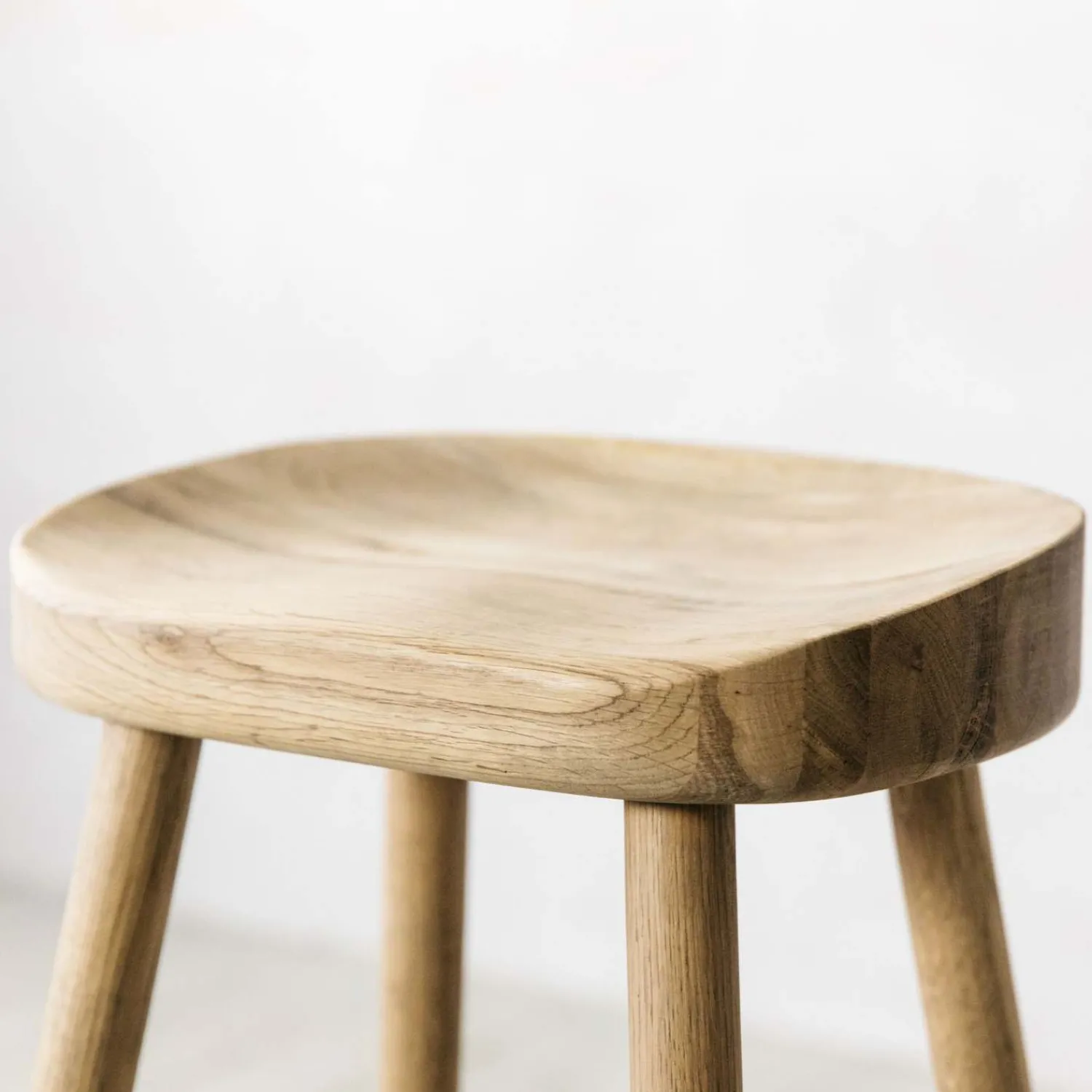 Graham & Green Oak Farmhouse Kitchen Stool