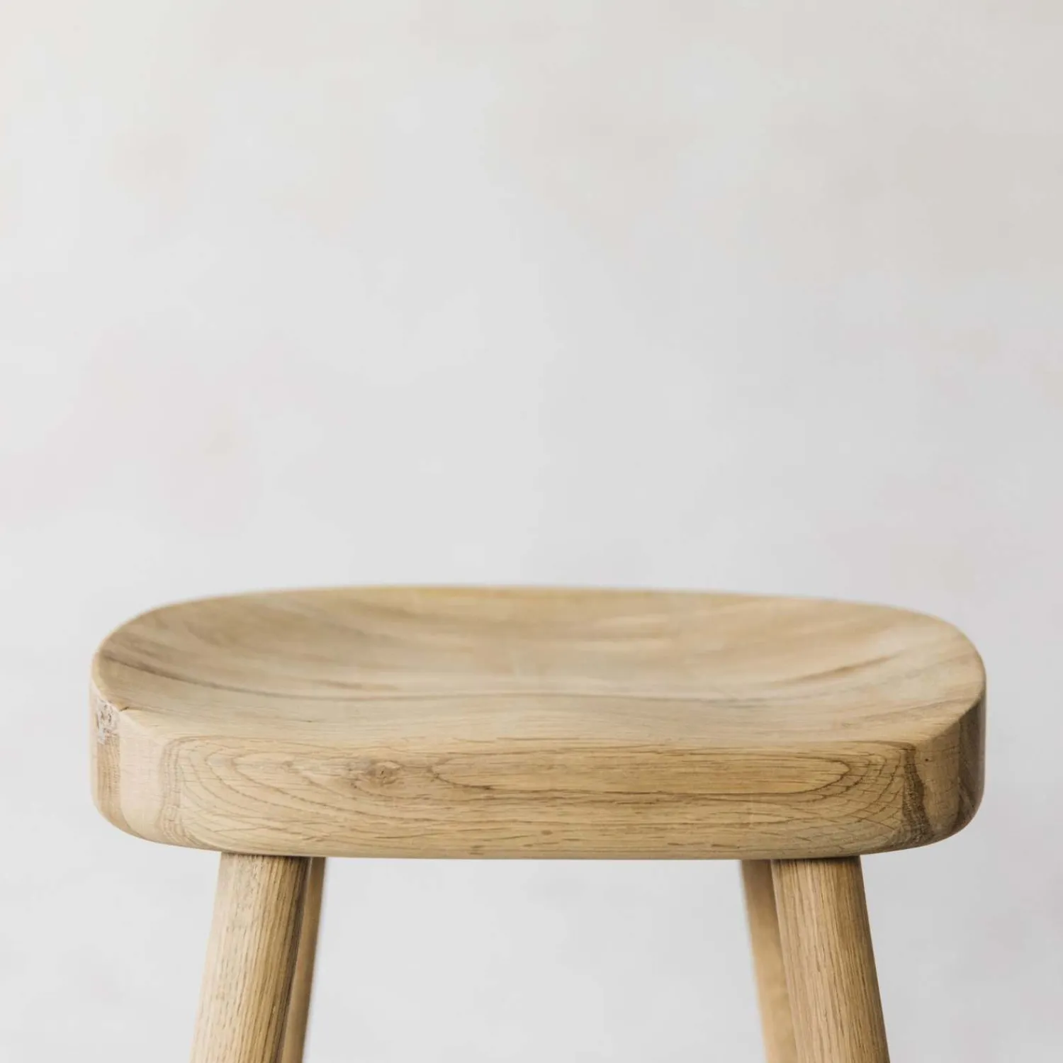Graham & Green Oak Farmhouse Kitchen Stool