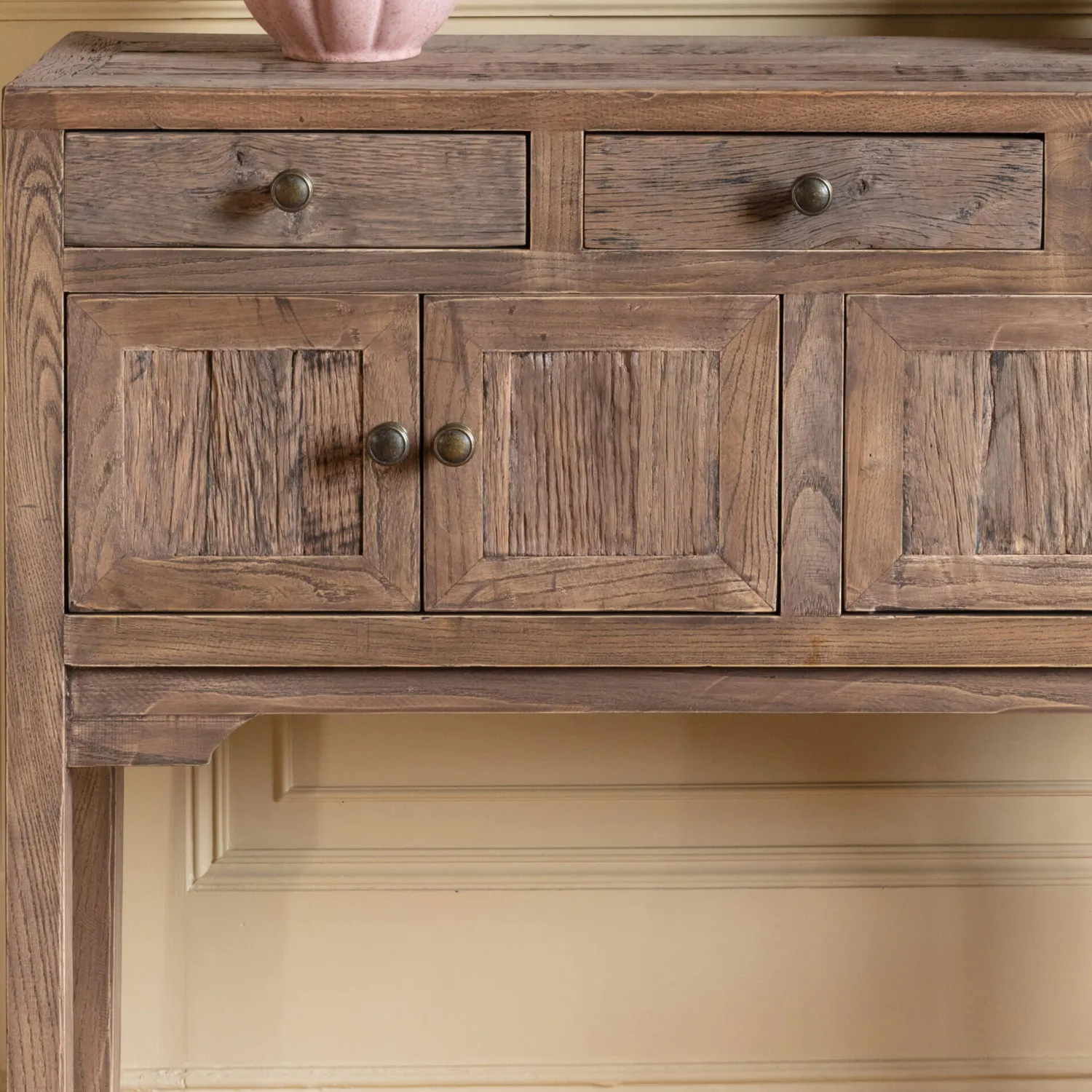Graham & Green Oak Four Door Console Table