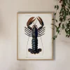 Graham & Green Oak Framed Lobster Print - 70 x 100cm