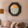 Graham & Green Octavia Small Black Wood Wall Mirror