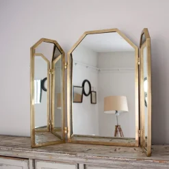 Graham & Green Odette Antiqued Gold Dressing Table Mirror