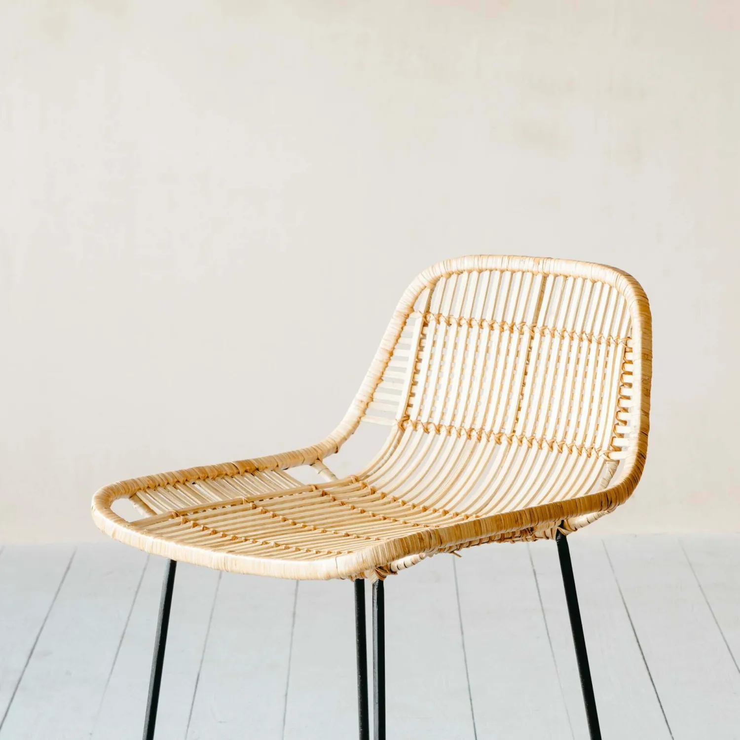 Graham & Green Ola Graphic Weave Rattan Kitchen Stool