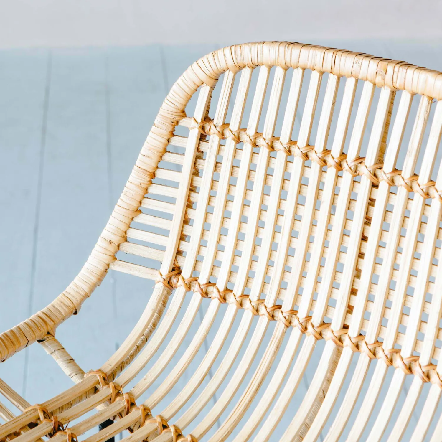 Graham & Green Ola Graphic Weave Rattan Kitchen Stool