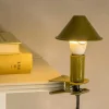 Graham & Green Olive Enamel Mushroom Clip Lamp