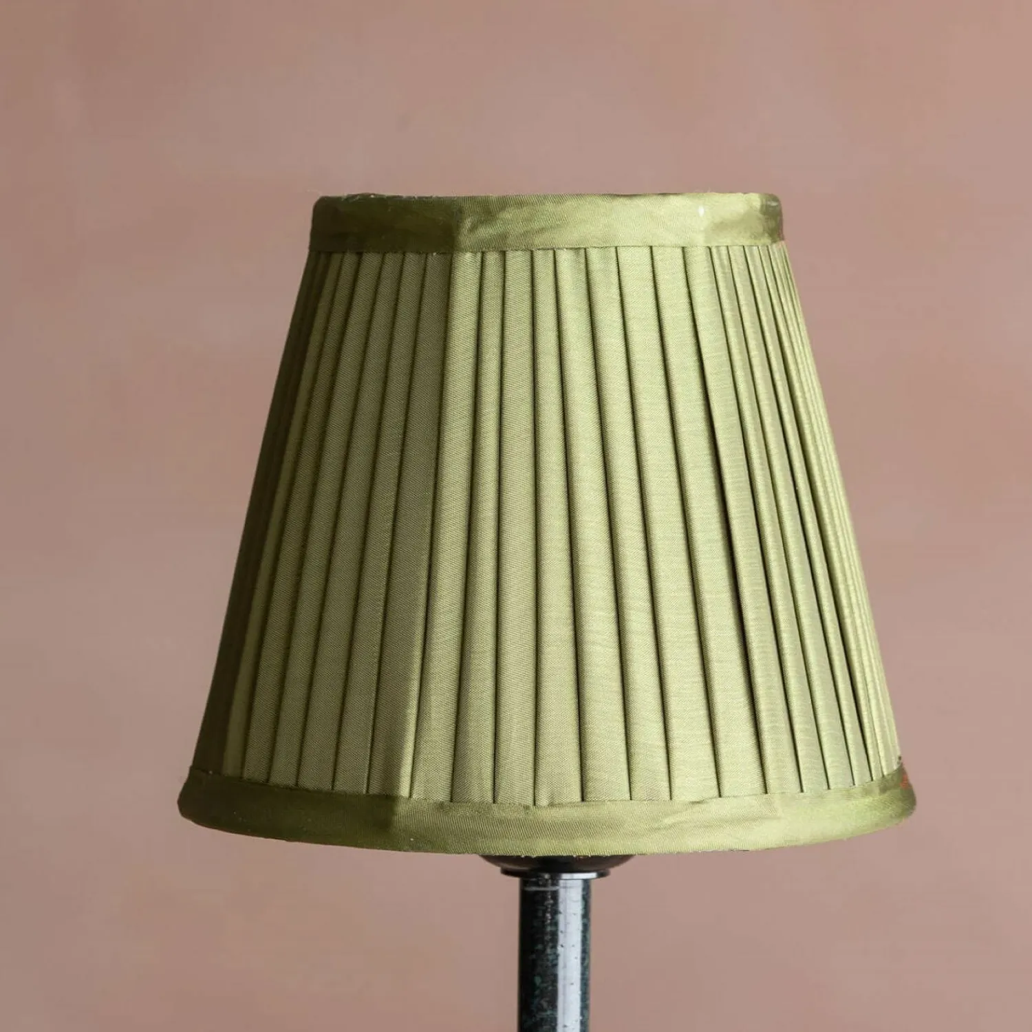 Graham & Green Olive Green Pleated Lamp Shade