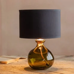 Graham & Green Olive Green Recycled Glass Table Lamp