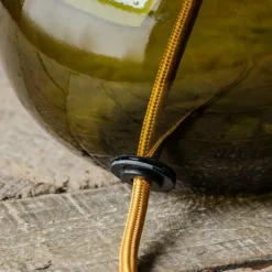 Graham & Green Olive Green Recycled Glass Table Lamp