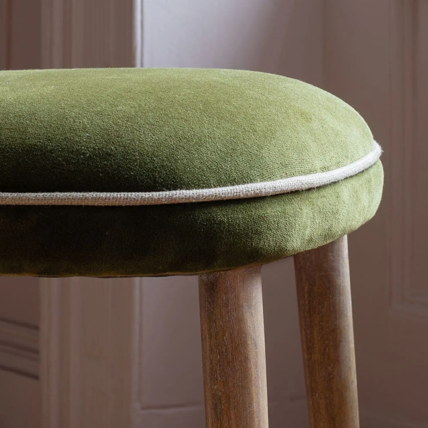 Graham & Green Olive Velvet Upholstered Dining Chair
