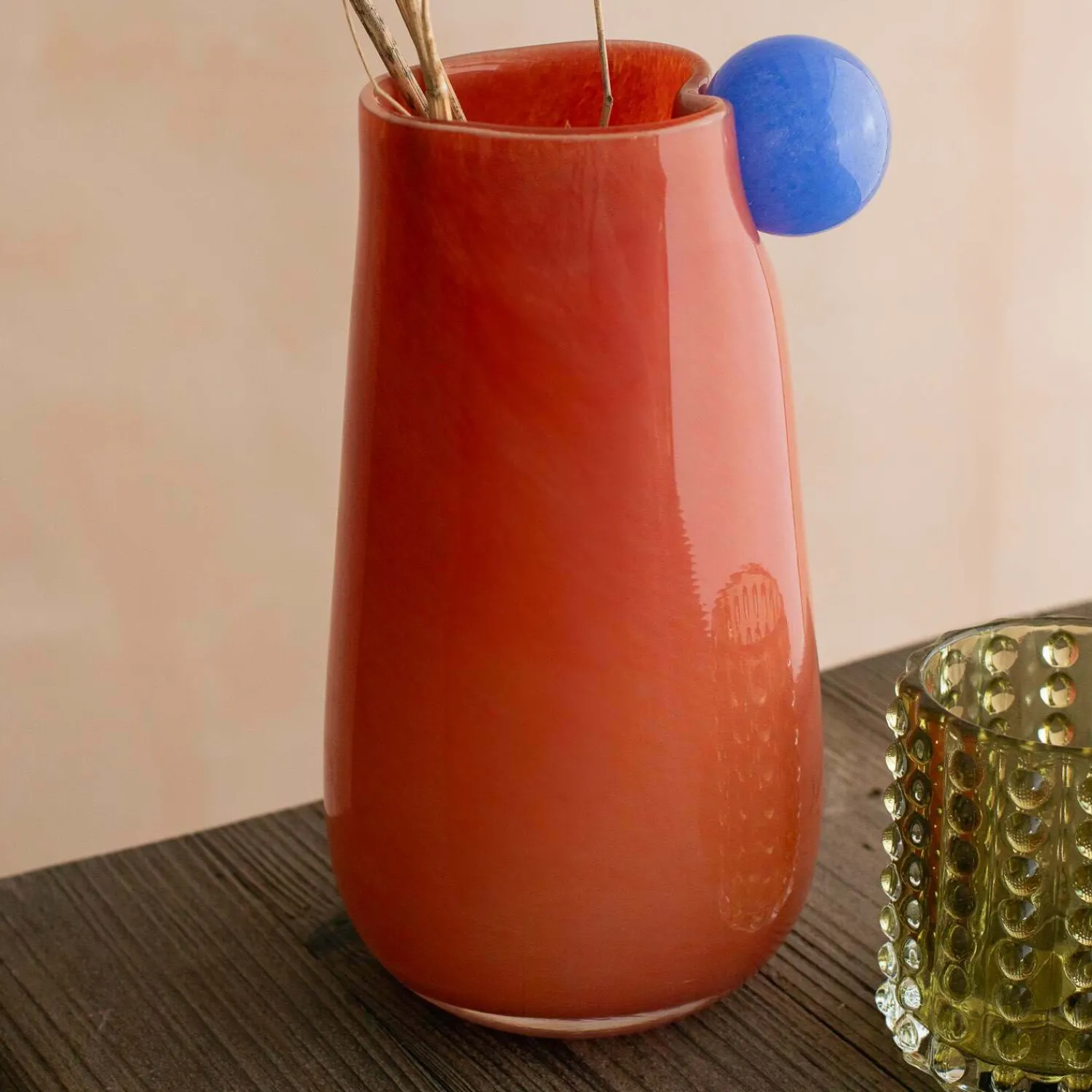 Graham & Green Orange and Blue Medium Bolita Vase