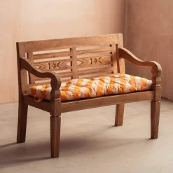 Graham & Green Orange Candy Stripe Bench Seat Pad