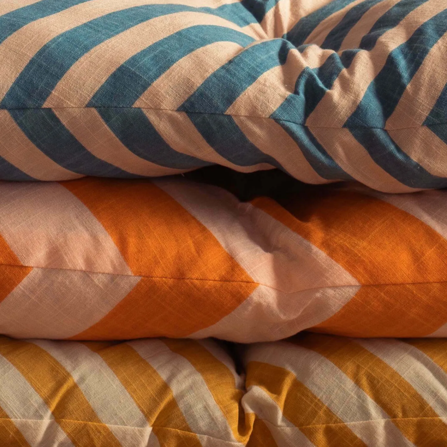 Graham & Green Orange Candy Stripe Bench Seat Pad
