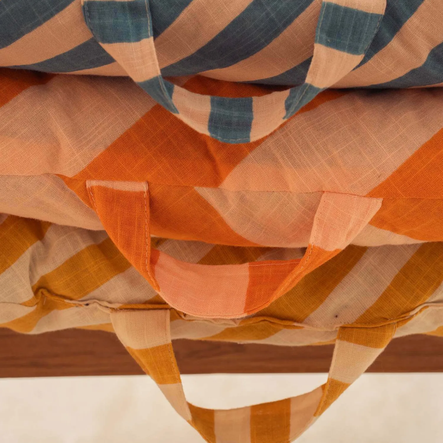 Graham & Green Orange Candy Stripe Bench Seat Pad