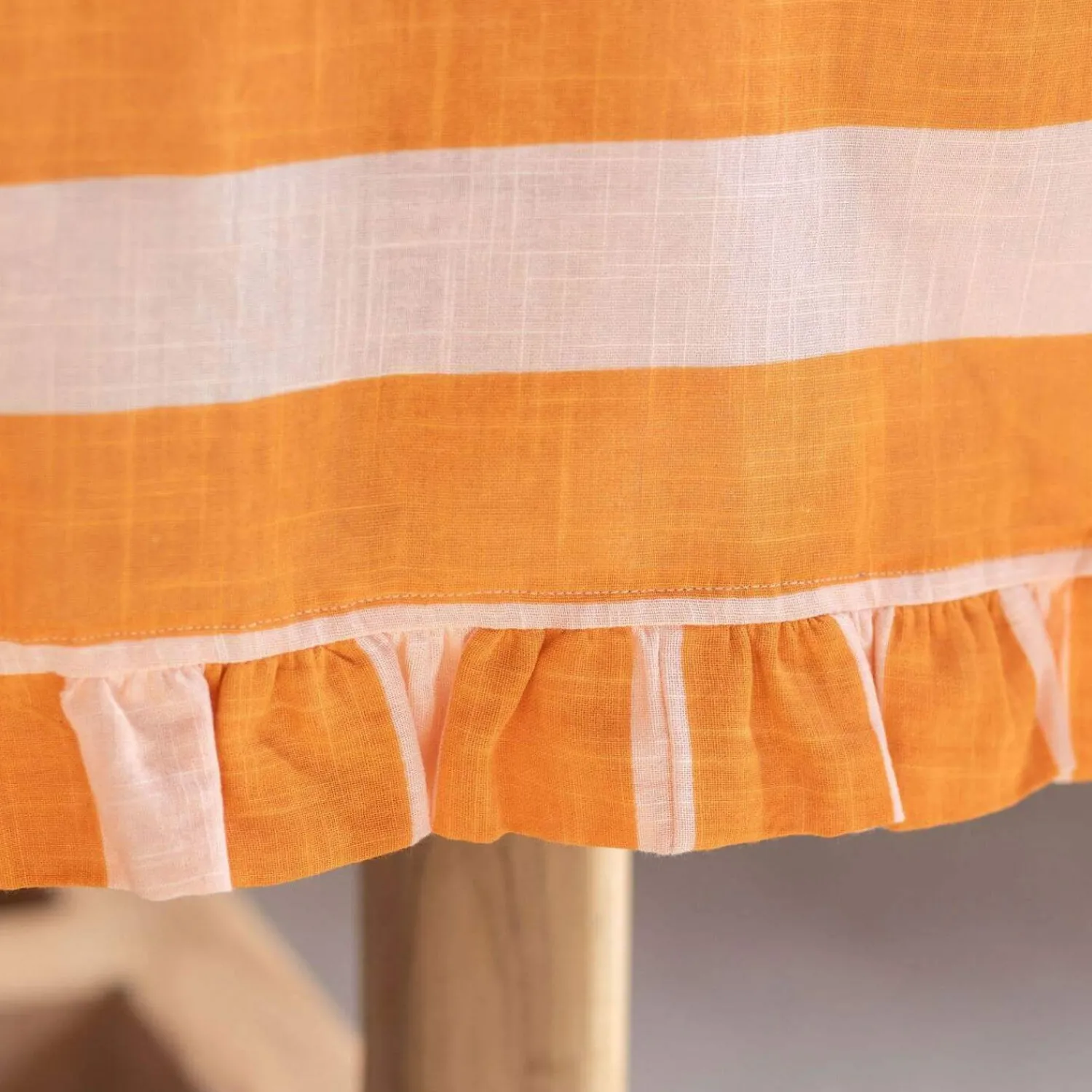 Graham & Green Orange Candy Stripe Frill Tablecloths