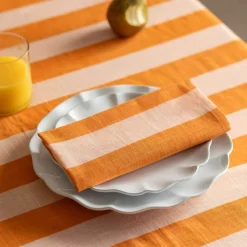 Graham & Green Orange Candy Stripe Napkin