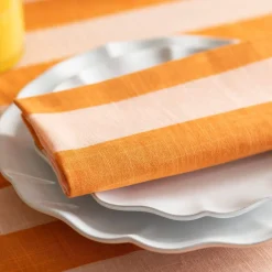 Graham & Green Orange Candy Stripe Napkin