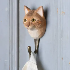 Graham & Green Orange Cat Wall Hook