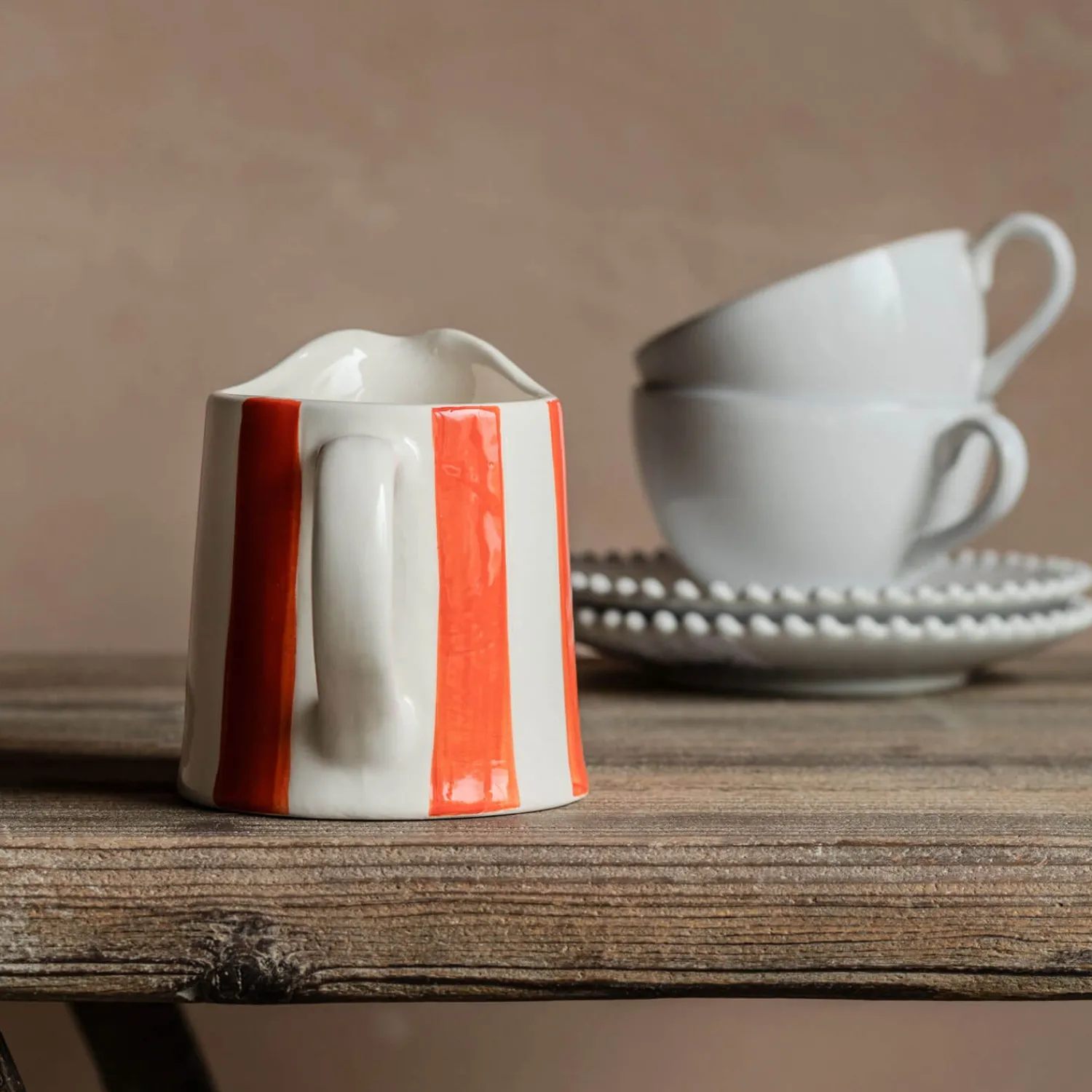 Graham & Green Orange Stripe Creamer Jug