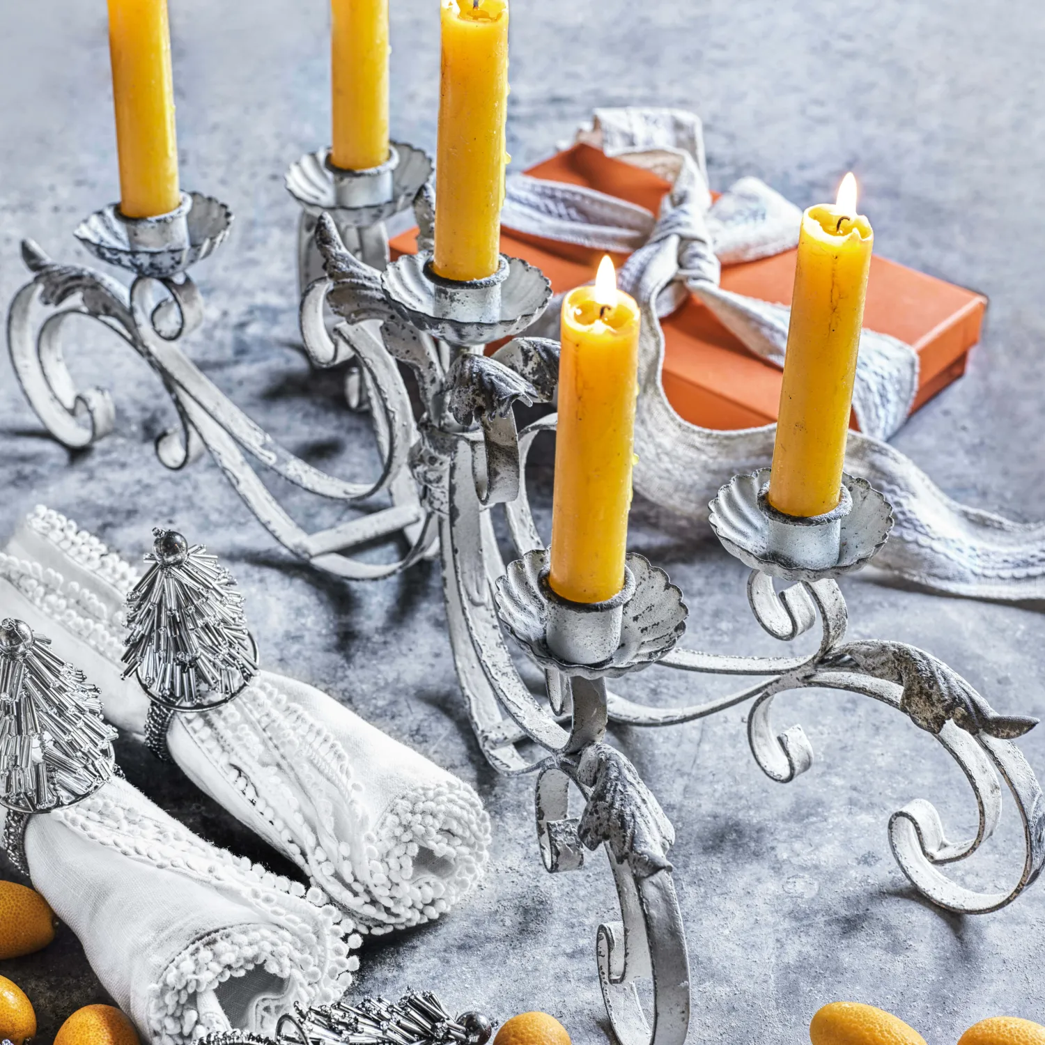 Graham & Green Ornate Metal Candelabra