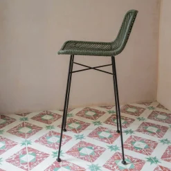 Graham & Green Oslo Olive Green Kitchen Stool