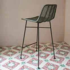 Graham & Green Oslo Olive Green Kitchen Stool