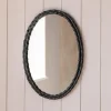 Graham & Green Oval Black Bamboo Wall Mirror