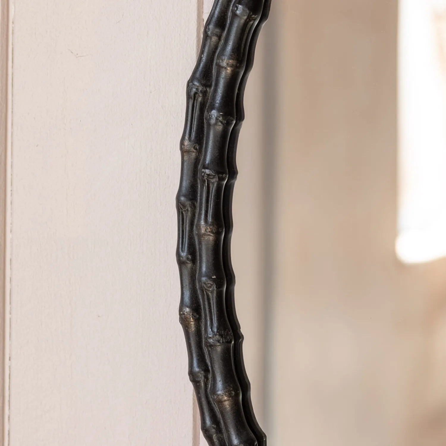 Graham & Green Oval Black Bamboo Wall Mirror