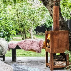 Graham & Green Oxidised Rust Log Burner