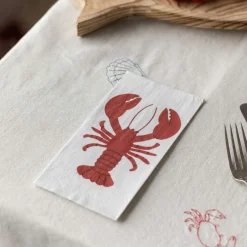 Graham & Green Pack of Sixteen Lobster Paper Napkins