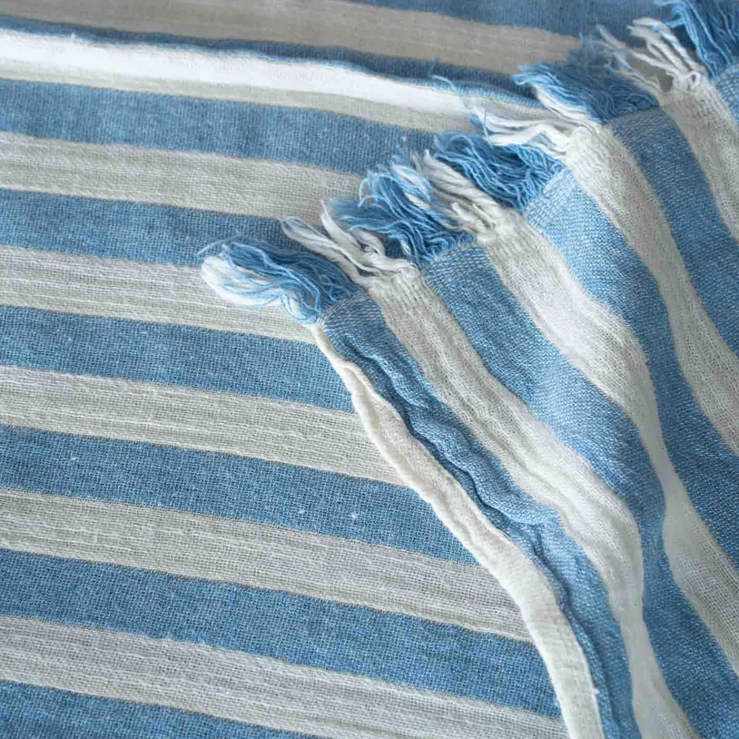 Graham & Green Pale Blue Stripe Turkish Beach Towel Wrap