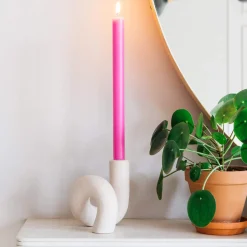 Graham & Green Pale Pink Twisted Candle Holder