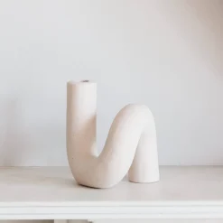 Graham & Green Pale Pink Twisted Candle Holder