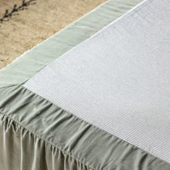 Graham & Green Pale Sage Velvet Frill Edged Valances