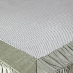 Graham & Green Pale Sage Velvet Frill Edged Valances