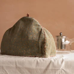 Graham & Green Pale Sage Velvet with Gold Dots Tea Cosy