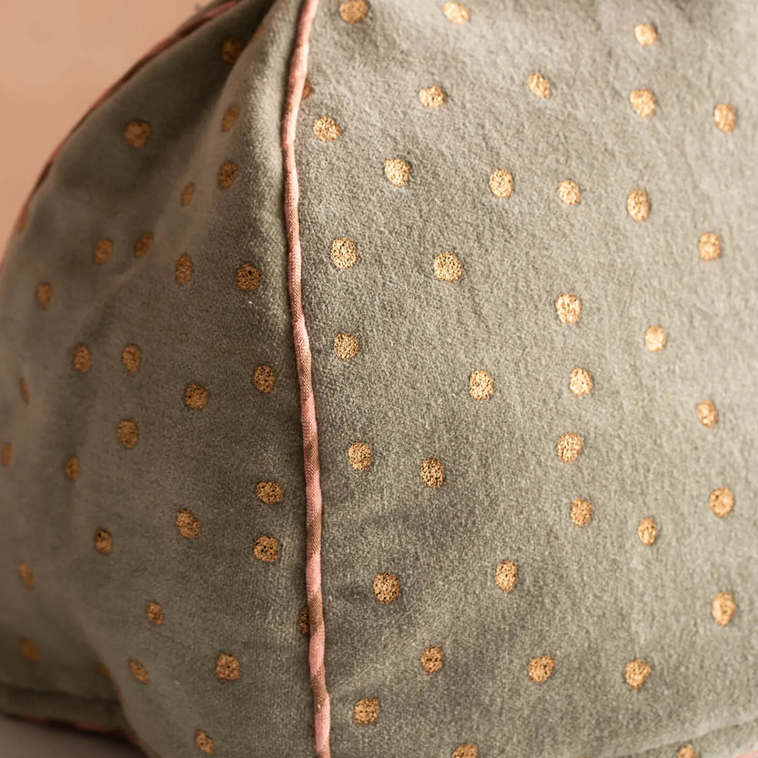 Graham & Green Pale Sage Velvet with Gold Dots Tea Cosy
