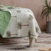 Graham & Green Palm Tree and Green Stripe Reversible King Size Quilt