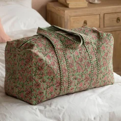 Graham & Green Pink & Green Floral Weekend Bag - Large