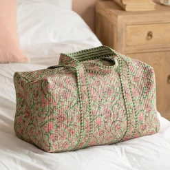 Graham & Green Pink & Green Floral Weekend Bag - Small