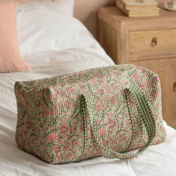 Graham & Green Pink & Green Floral Weekend Bag - Small