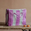 Graham & Green Pink & Purple Stripe Recycled Weekend Bag