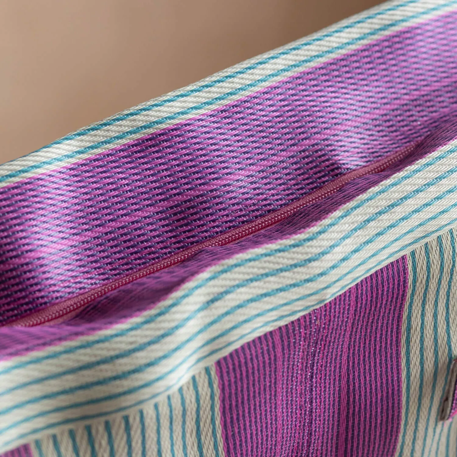 Graham & Green Pink & Purple Stripe Recycled Weekend Bag