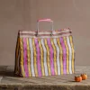 Graham & Green Pink & Yellow Stripe Recycled Shopping Bag