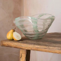 Graham & Green Pink and Jade Glass Bowl