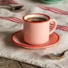 Graham & Green Pink and Red Coffee Cup and Saucer