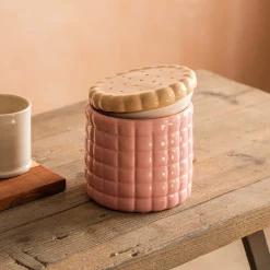 Graham & Green Pink Ceramic Cookie Jar