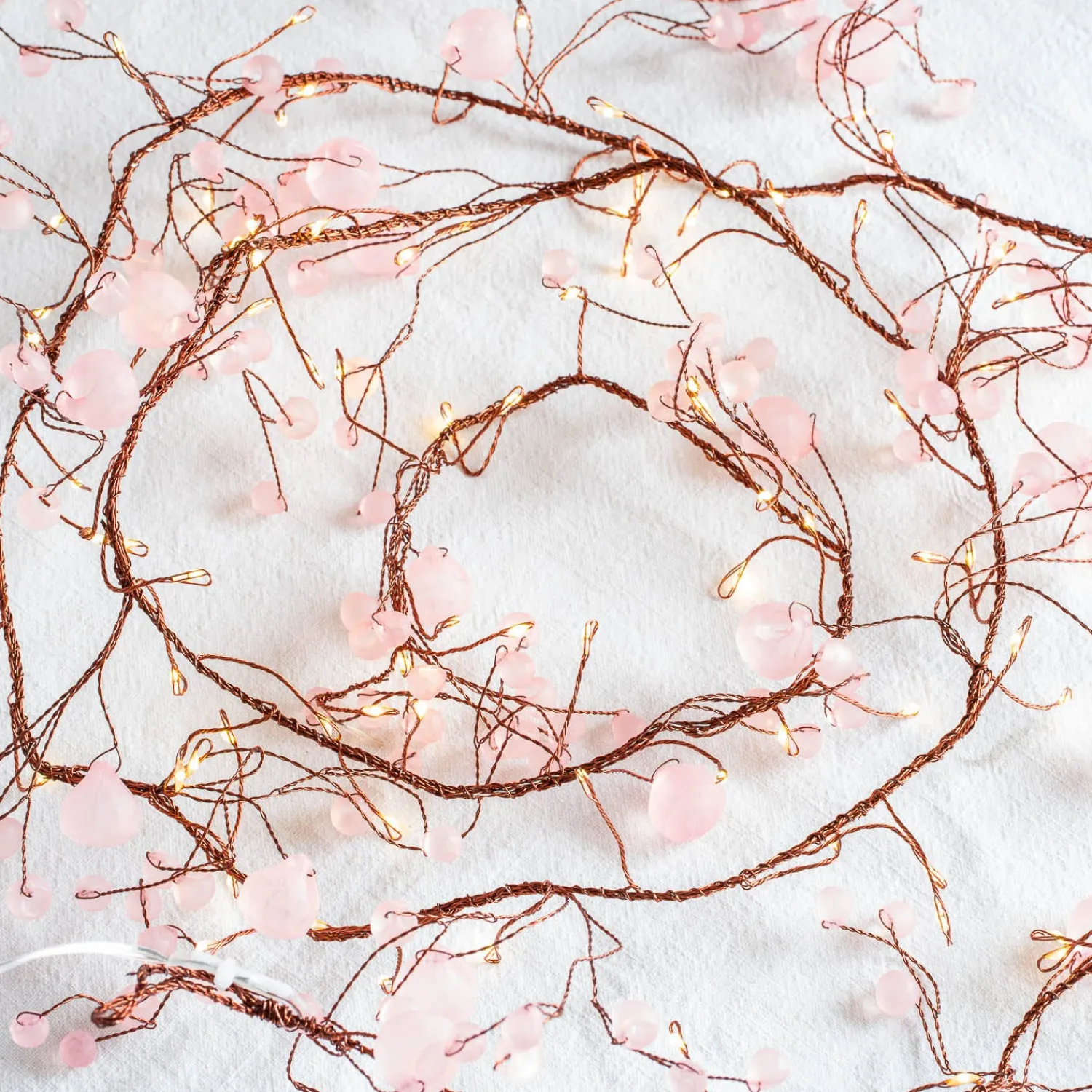 Graham & Green Pink Crystal Blossom String Lights