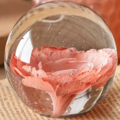Graham & Green Pink Flower Glass Ornament