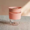 Graham & Green Pink Glass Travel Mug
