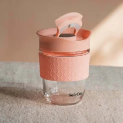 Graham & Green Pink Glass Travel Mug